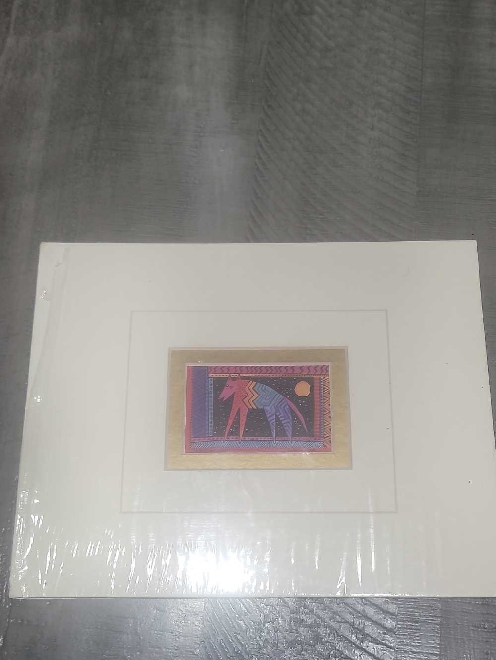 New Laurel Burch Celestial Dog 1992 Portal Maxs 610 8x10 Framed Canvis Print